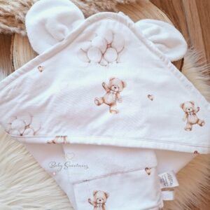 Cape de bain et gant de toilette