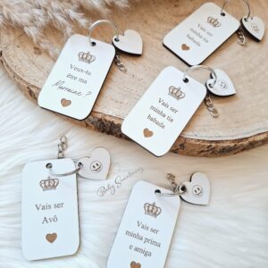 Porte-clés en bois « Veux-tu être ma marraine / parrain ? »