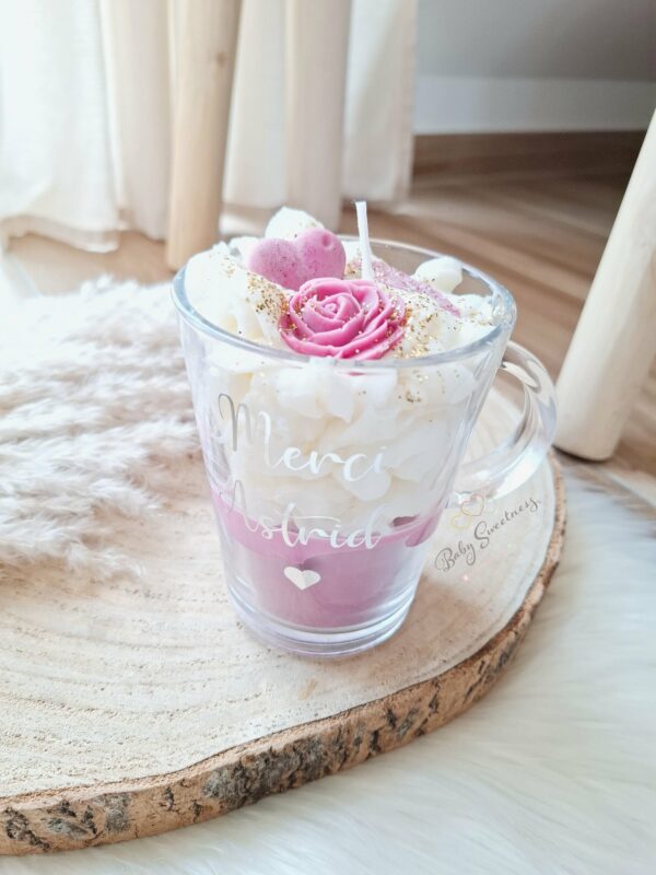 Bougie gourmande parfumée fleur d'amour