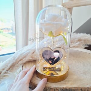 Cloche en verre rose éternelle