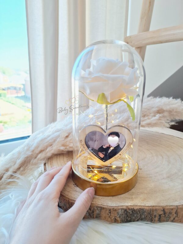 Cloche en verre rose éternelle