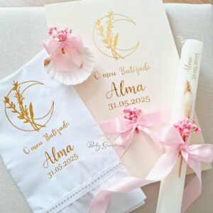Coffret Baptême Lune floral