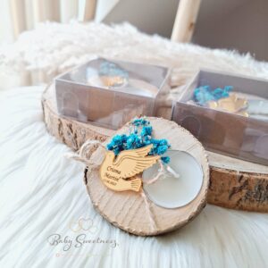 Bougeoir en bois avec bougie