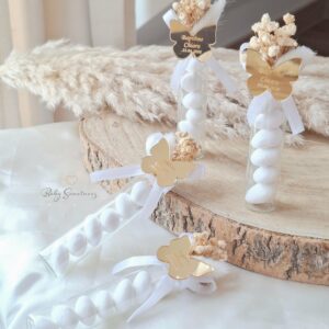 Fioles à dragées fleurs séchées