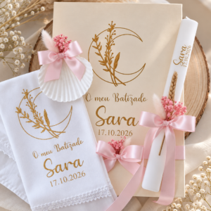 Coffret Baptême Lune floral