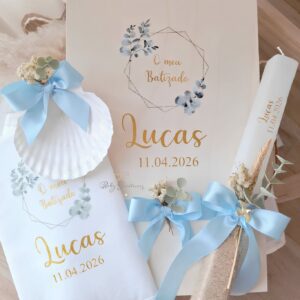 Coffret Baptême feuille eucalyptus