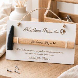 Plaque marteau en bois