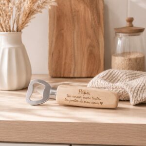 Décapsuleur en bois personnalisé