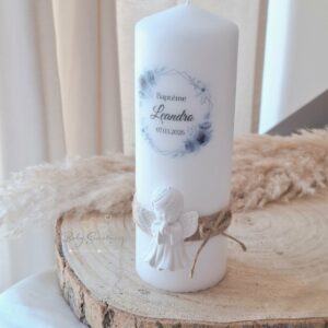 Bougie souvenir de baptême, communion petit ange
