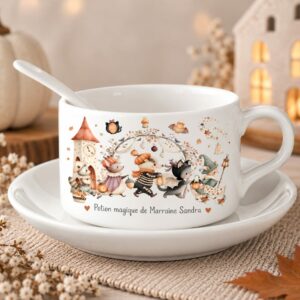 Tasse Halloween avec soucoupe et cuillère