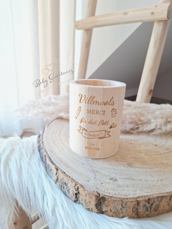 Pot à stylo en bois – Image 2