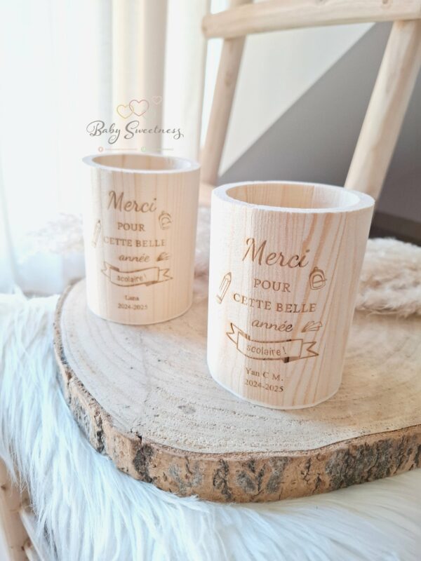 Pot à stylo en bois – Image 3