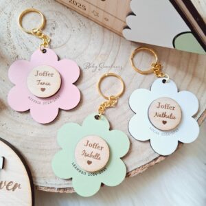 Porte-clés fleur personnalisés