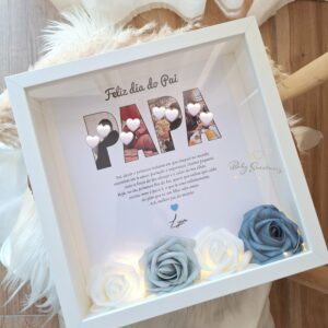 Cadre 3D Papa avec roses et led