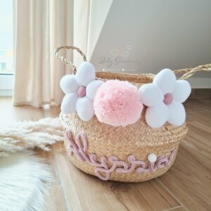 Paniers fleurs avec prénom