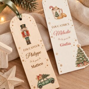 Marque page de Noël en bois