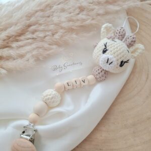 Attache tétine Girafe en crochet