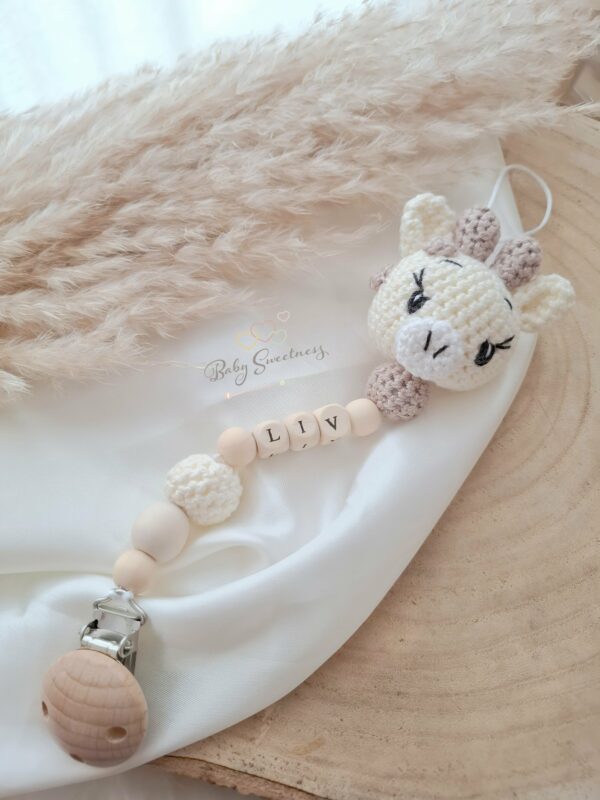 Attache tétine Girafe en crochet