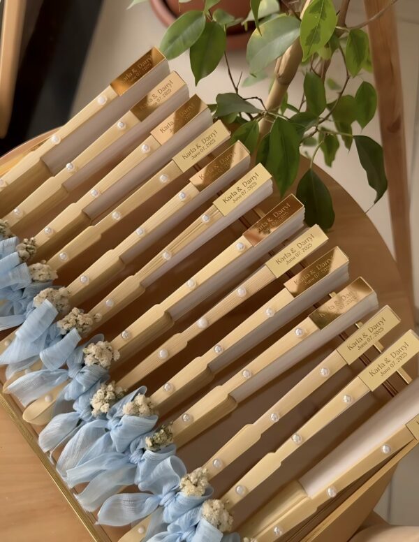 Éventail fleurs séchées avec boîte – Image 3