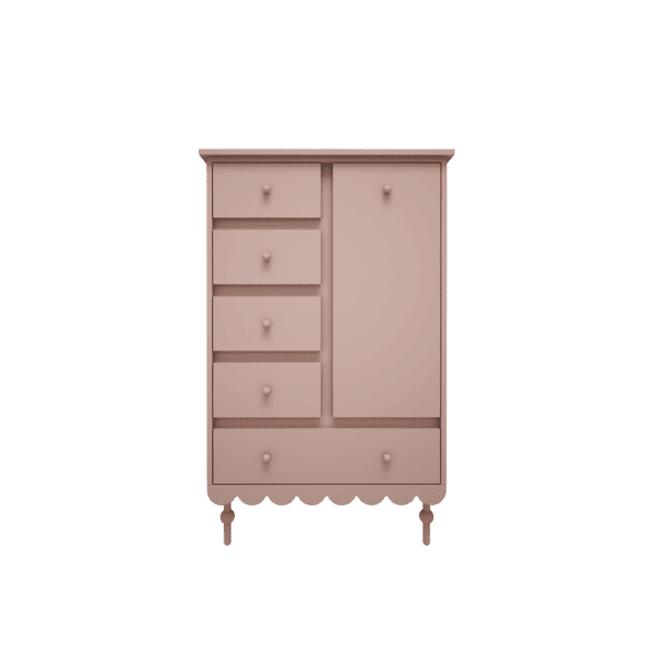 Commode haute rose