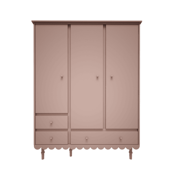 Armoire rose à trois portes