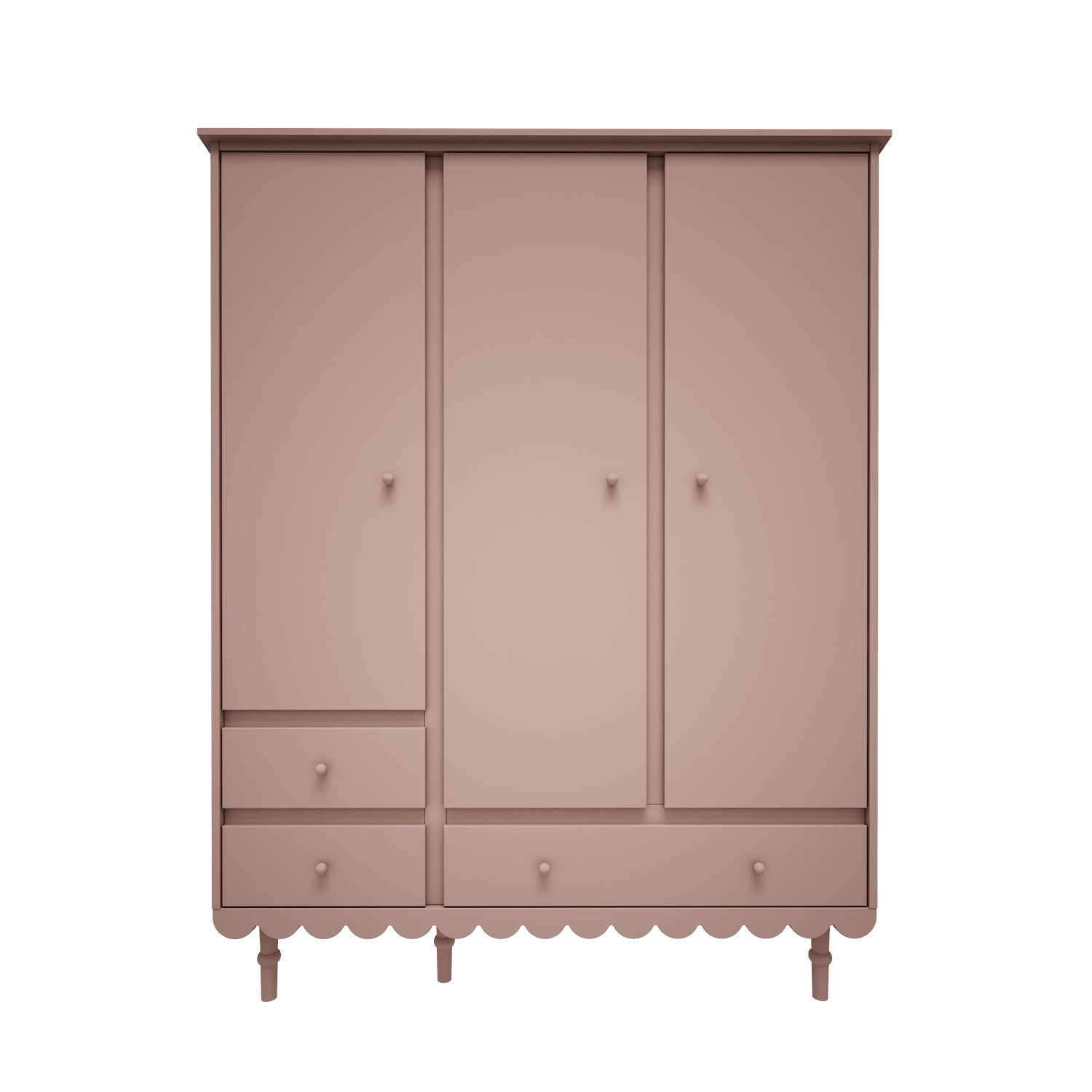 Armoire rose à trois portes