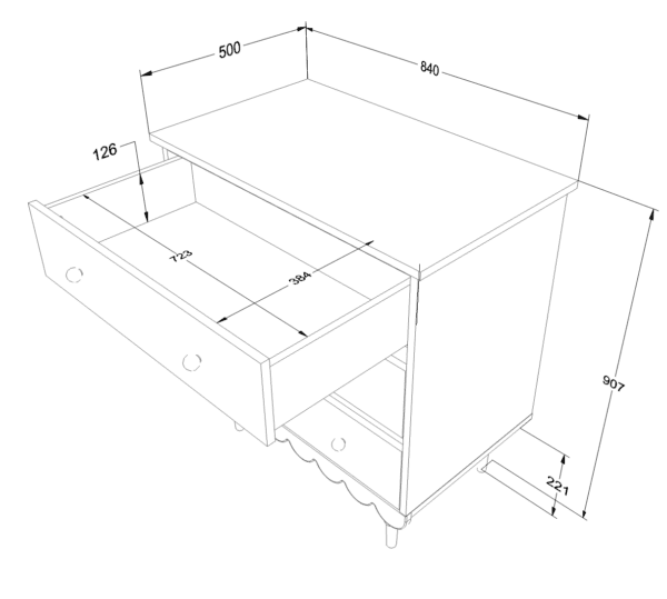 Commode à trois tiroirs Blanche – Image 5