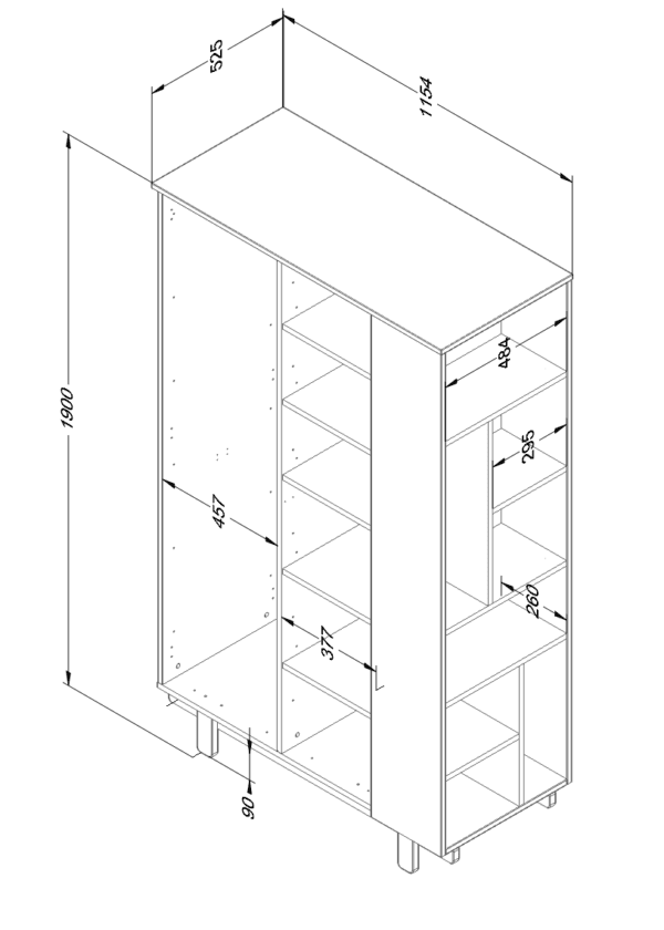 Armoire Cachemire / Bibliothèque – Image 6