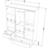 Armoire rose à trois portes – Image 3