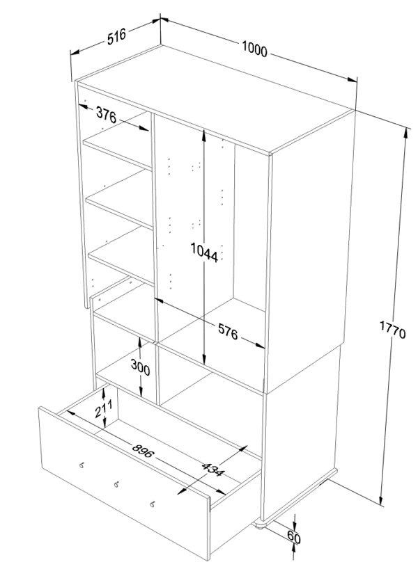 Armoire Bloom moyen cachemire – Image 6