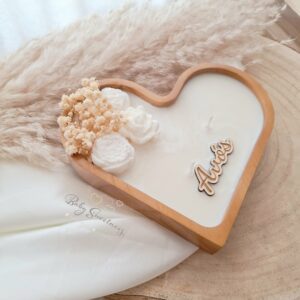 Bougie en Forme de cœur en bois parfumée