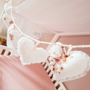 Guirlande de cœurs en tissu