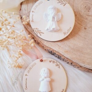 Pendentifs en bois petit ange personnalisés