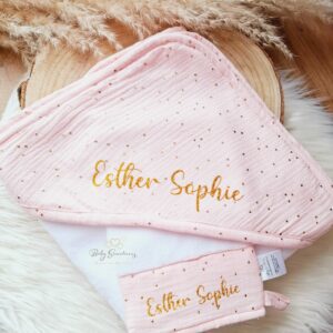 Cape de bain + gant de toilette neutre