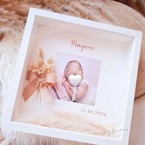 Cadre bouquet fleurs séchées + photo