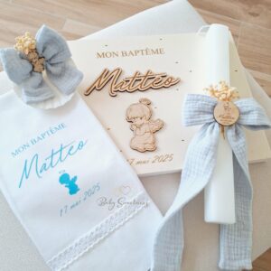 Coffret de Baptême petit ange garçon