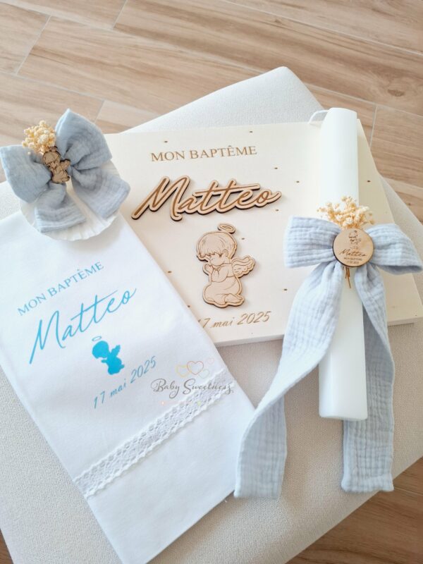Coffret de Baptême petit ange garçon