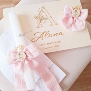 Coffret de Baptême Lettre Floral