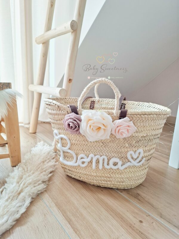 Panier en osier fleurs – Image 4