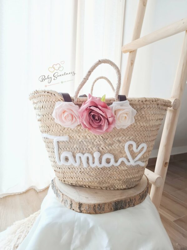 Panier en osier fleurs – Image 7