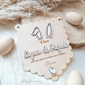 Fanion Lapin de Pâques personnalisé