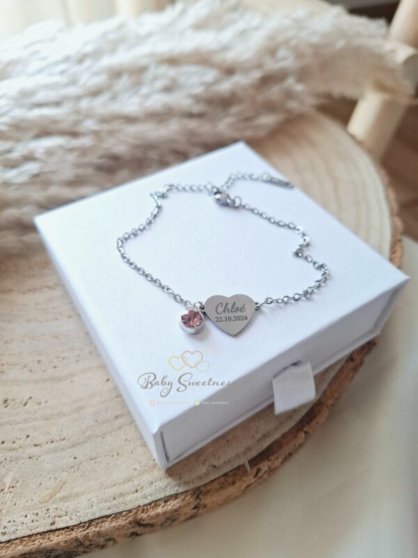 Bracelet cœur pierre de naissance – Image 4