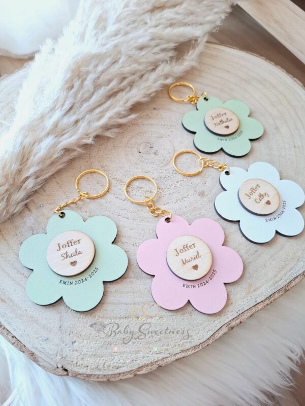 Porte-clés fleur personnalisés – Image 3