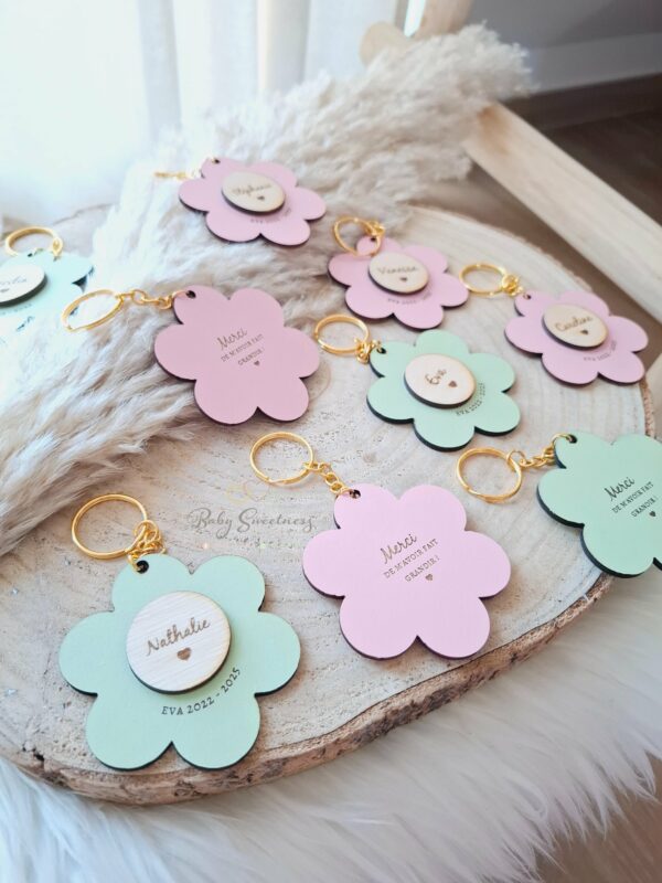 Porte-clés fleur personnalisés – Image 2