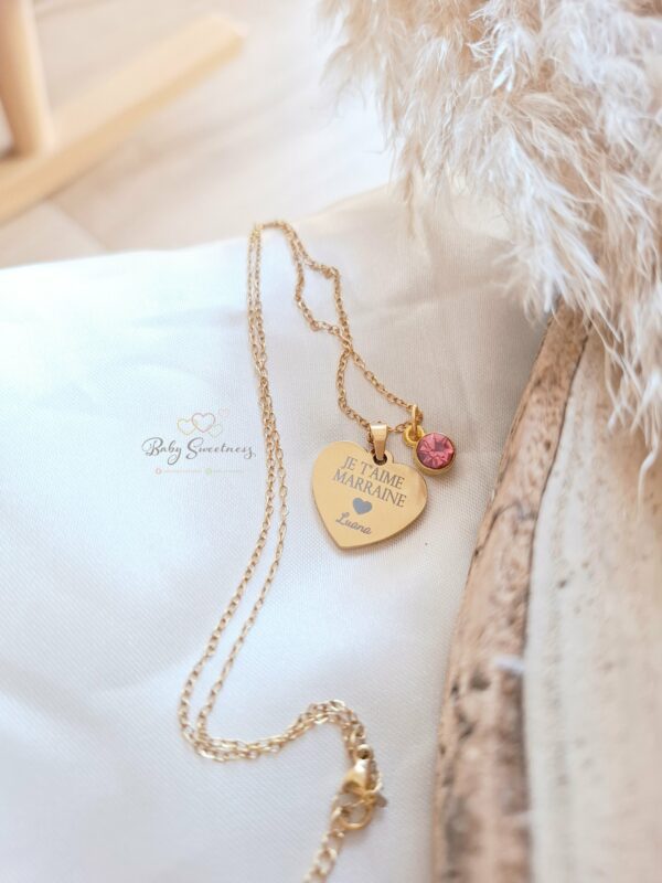 Collier cœur pierre de naissance – Image 4