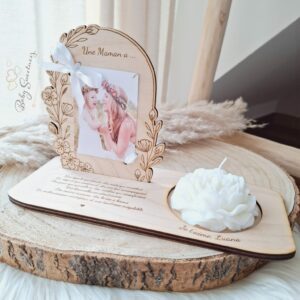 Cadre photo bougie fleur parfumée