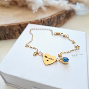 Bracelet cœur pierre de naissance