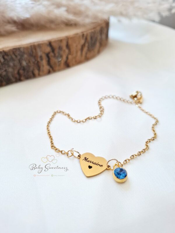 Bracelet cœur pierre de naissance – Image 2