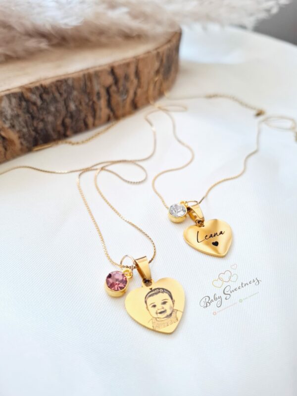 Collier cœur pierre de naissance