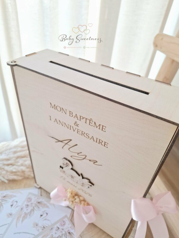 Urne à enveloppes en bois naturel personnalisée – Image 6